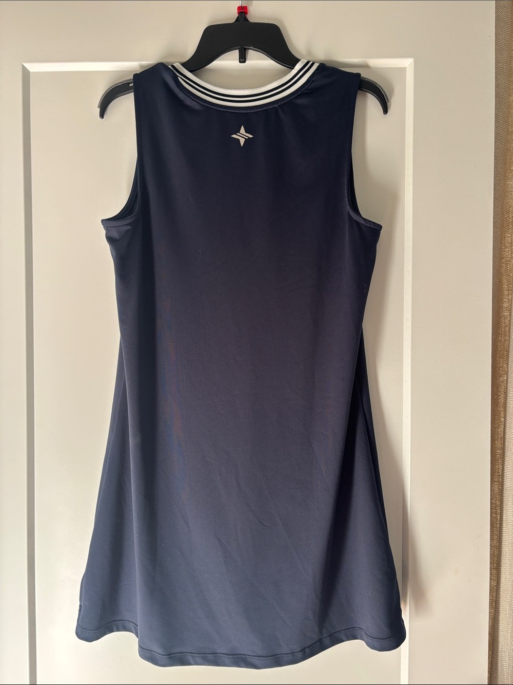 Tuckernuck Navy Sleeveless V-Neck Athleric Dress with White Trim - Picture 3 of 3